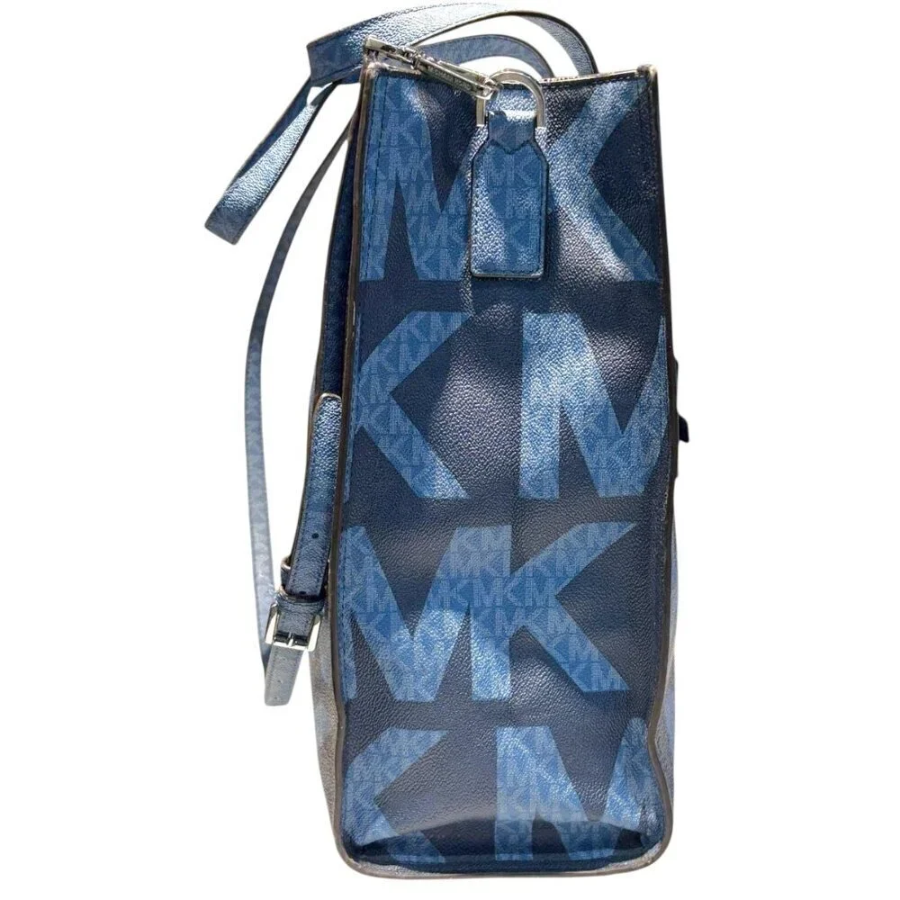 Michael Kors Kenly Large Logo Print Tote Blue (Chambray)